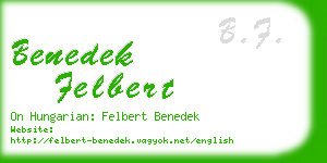 benedek felbert business card